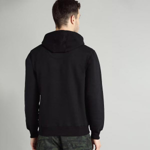 Men Black Hooded Sweatshirt